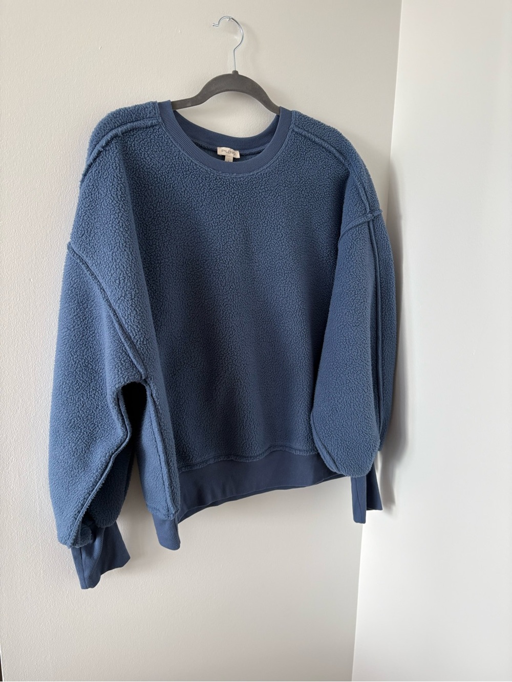 Anthropologie Pilcro Slouchy Crew-Neck Oversized‎ Sweatshirt Size L NWT In Blue - Picture 8 of 11